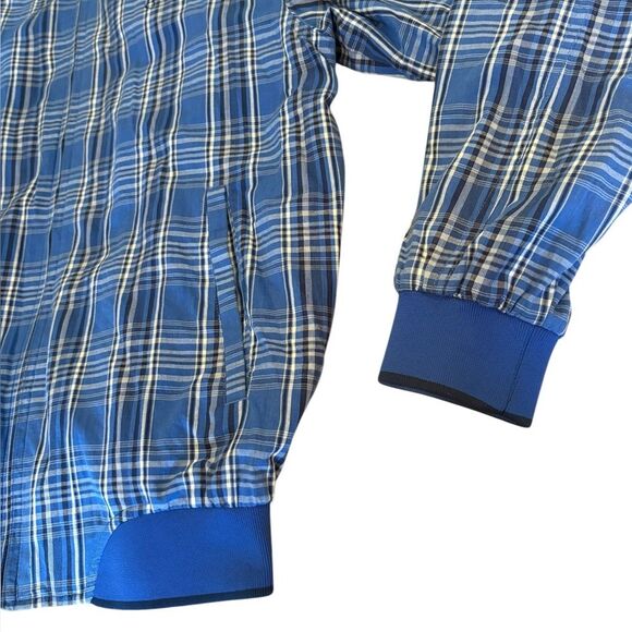 Sean John Blue Plaid Bomber Jacket Mens Size Medium - Picture 7 of 13